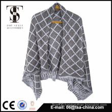 100% acrylic warm knit fashion poncho shawl for lady                        
                                                Quality Choice